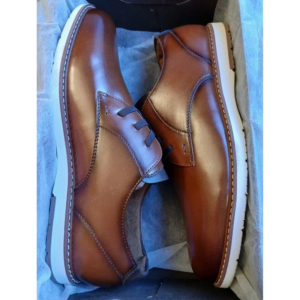 Florsheim Kids Vibe PT Ox Jr Cognac Brown Dress Shoes 6.5 M 16699221 Memory Foam